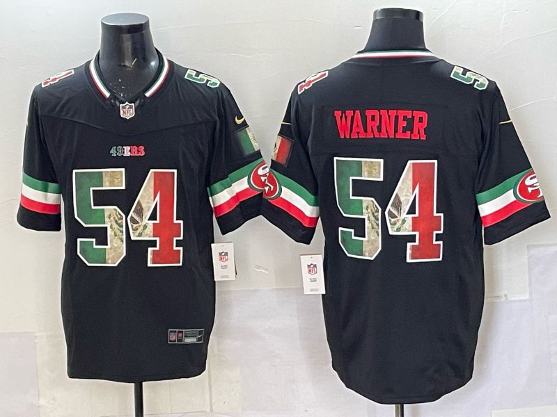 Men 2025 Nike San Francisco 49ers #54 Warner Black Mexico Limited NFL Jersey style 07